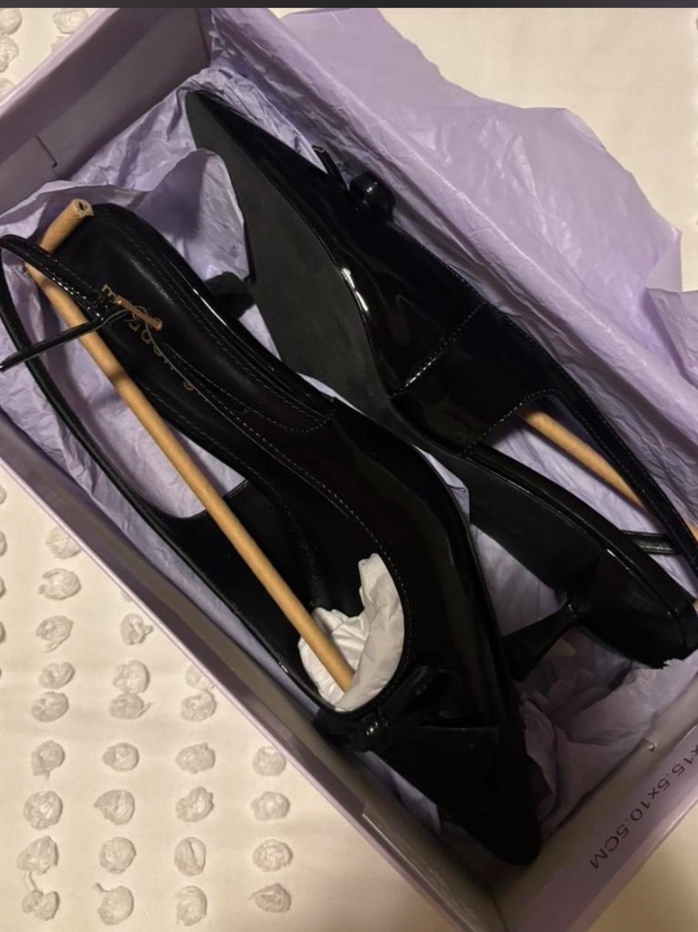 Black Patent Slingback Kitten Heels